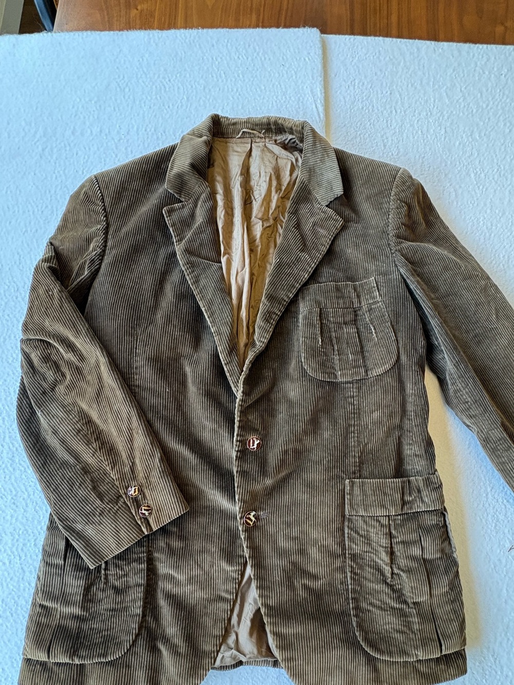 Vintage Polo Ralph Lauren Brown Corduroy Blazer with Horse Enamel Buttons